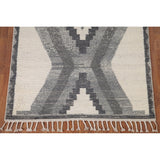 Geometric Moroccan Area Rug Bedroom Hand-Knotted Wool Carpet - 5'1" x 8'0"