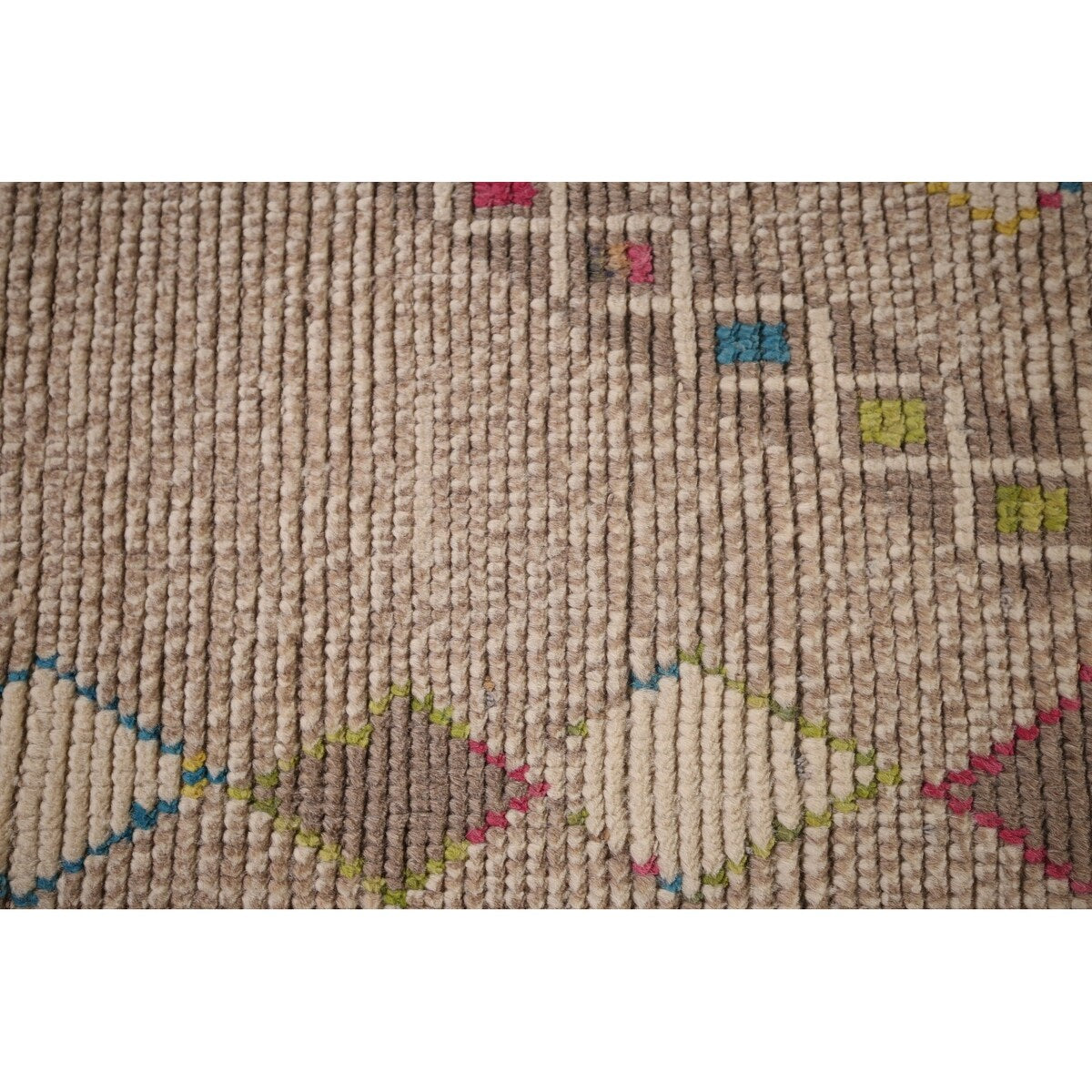 Geometric Moroccan Area Rug Hand-Knotted Oriental Wool Carpet - 5'7"x 10'0"