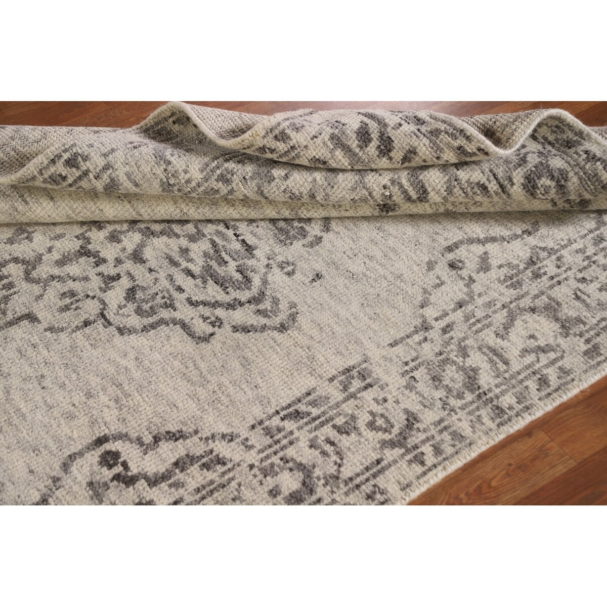 Geometric Moroccan Area Rug Hand-Knotted Wool Carpet - 5'2"x 7'7"