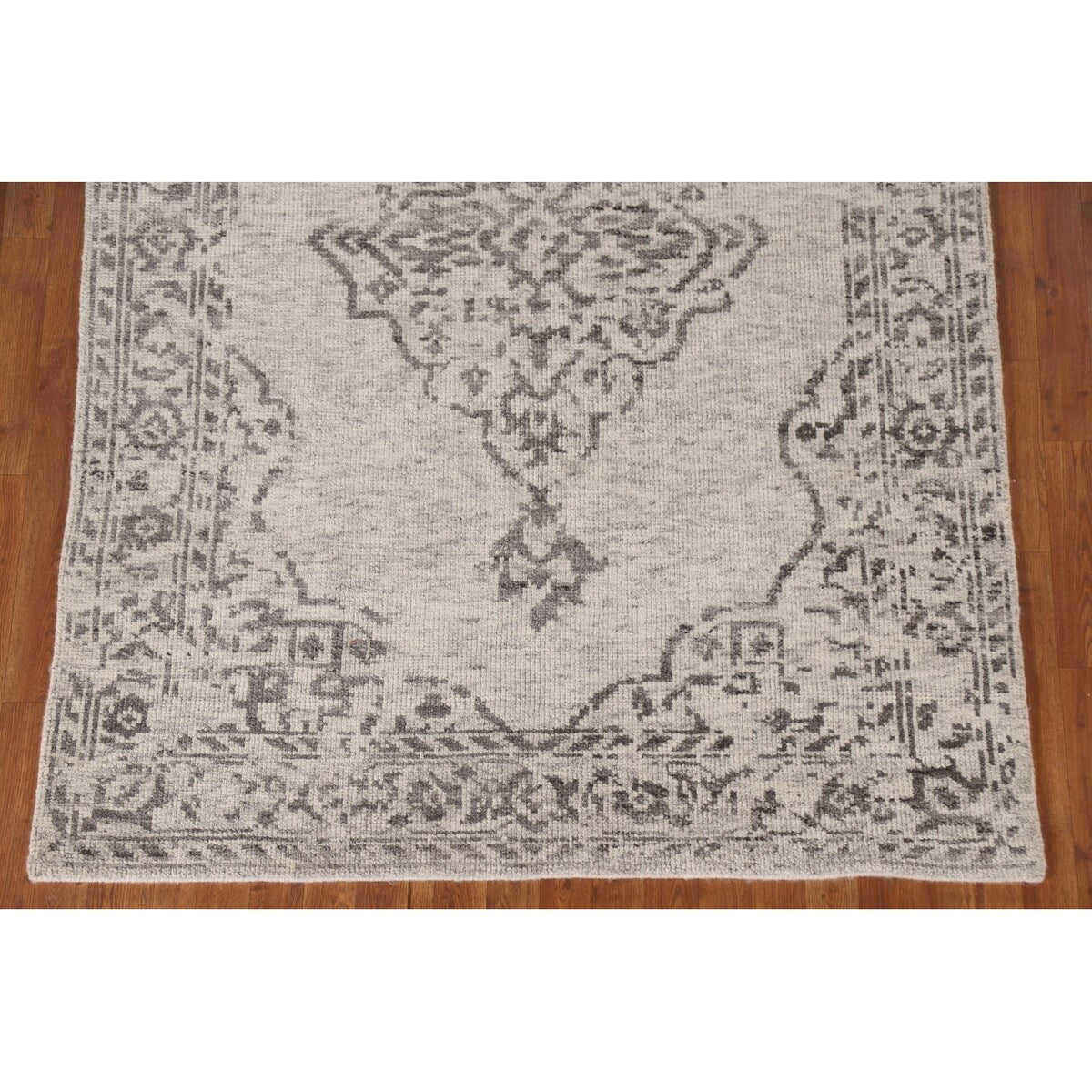 Geometric Moroccan Area Rug Hand-Knotted Wool Carpet - 5'2"x 7'7"