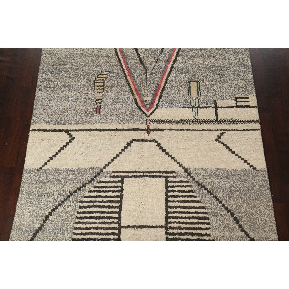 Geometric Moroccan Oriental Area Rug Wool Handmade Living Room Carpet - 7'11" x 10'6"