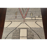 Geometric Moroccan Oriental Area Rug Wool Handmade Living Room Carpet - 7'11" x 10'6"