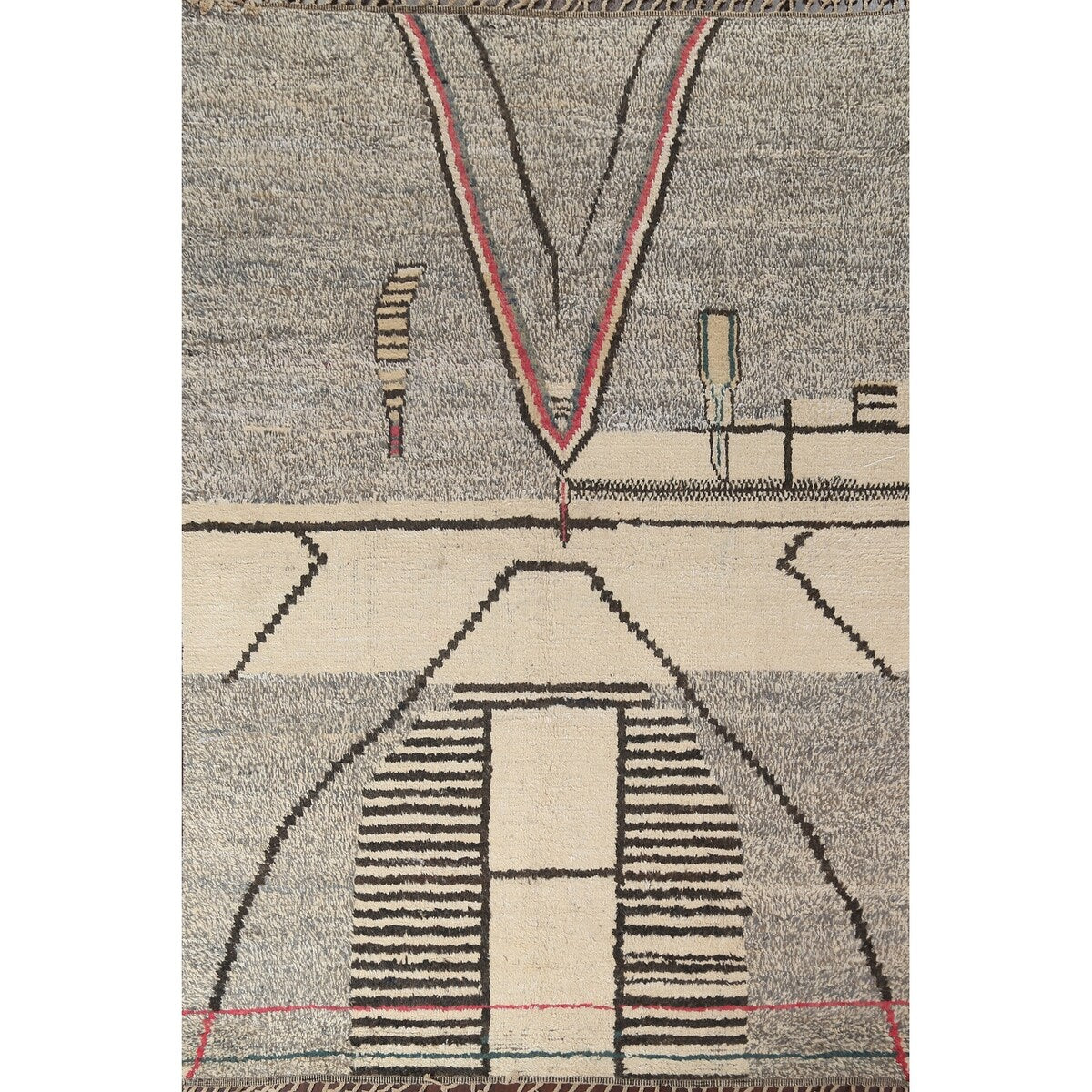 Geometric Moroccan Oriental Area Rug Wool Handmade Living Room Carpet - 7'11" x 10'6"