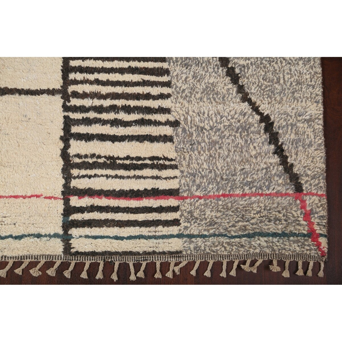 Geometric Moroccan Oriental Area Rug Wool Handmade Living Room Carpet - 7'11" x 10'6"