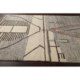 Geometric Moroccan Oriental Area Rug Wool Handmade Living Room Carpet - 7'11" x 10'6"