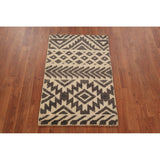 Geometric Moroccan Oriental Foyer Rug Hand-Knotted Wool Carpet - 2'0"x 3'0"