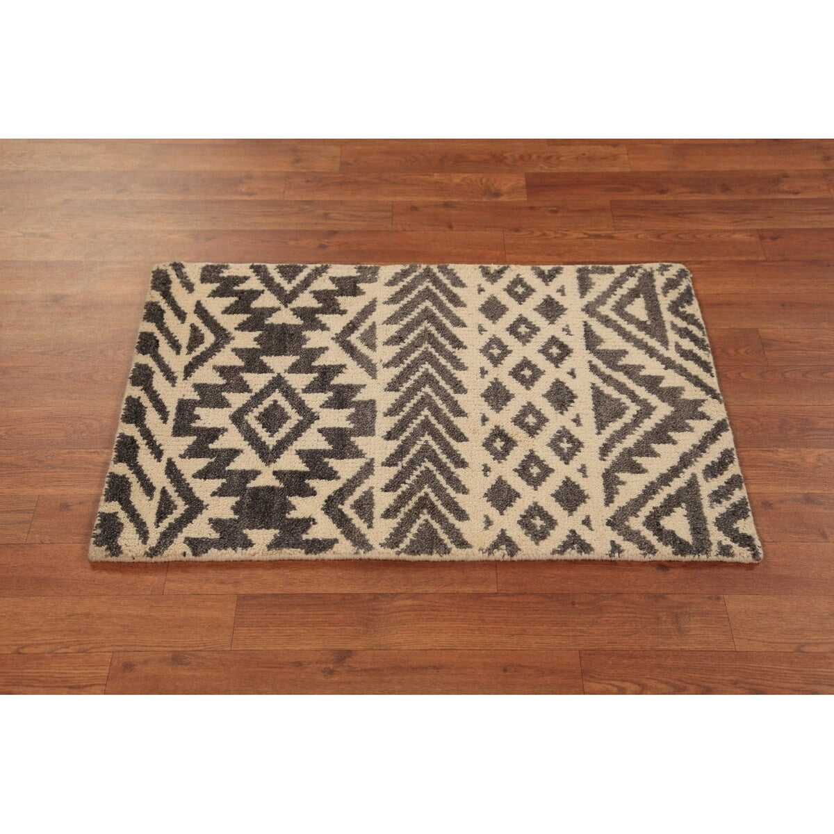 Geometric Moroccan Oriental Foyer Rug Hand-Knotted Wool Carpet - 2'0"x 3'0"
