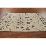 Geometric Moroccan Rug Hand-Knotted Bedroom Wool Carpet - 6'0"x 9'9"