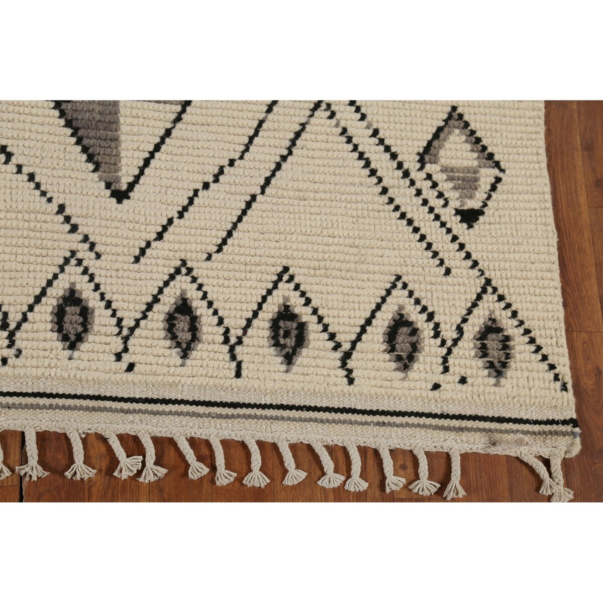 Geometric Moroccan Rug Hand-Knotted Bedroom Wool Carpet - 6'0"x 9'9"