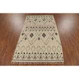 Geometric Moroccan Rug Hand-Knotted Bedroom Wool Carpet - 6'0"x 9'9"