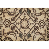 Geometric Muted Tabriz Hand Knotted Wool Vintage Persian Rug - 9'10" x 2'10" runner