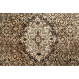 Geometric Muted Tabriz Hand Knotted Wool Vintage Persian Rug - 9'10" x 2'10" runner