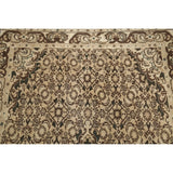 Geometric Muted Tabriz Hand Knotted Wool Vintage Persian Rug - 9'10" x 2'10" runner