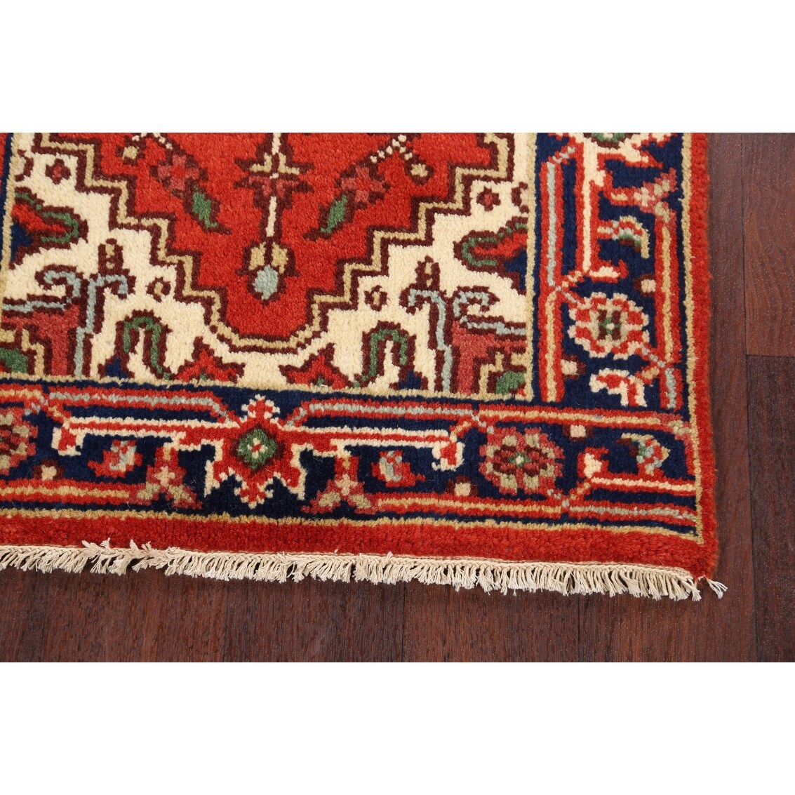 Geometric Oriental Heriz Traditional Area Rug Wool Handmade Carpet - 2'2" x 4'3"