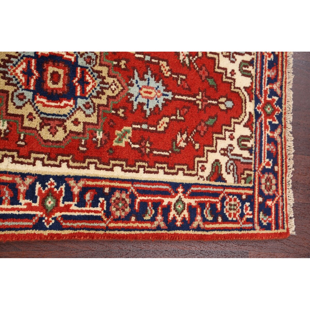 Geometric Oriental Heriz Traditional Area Rug Wool Handmade Carpet - 2'2" x 4'3"