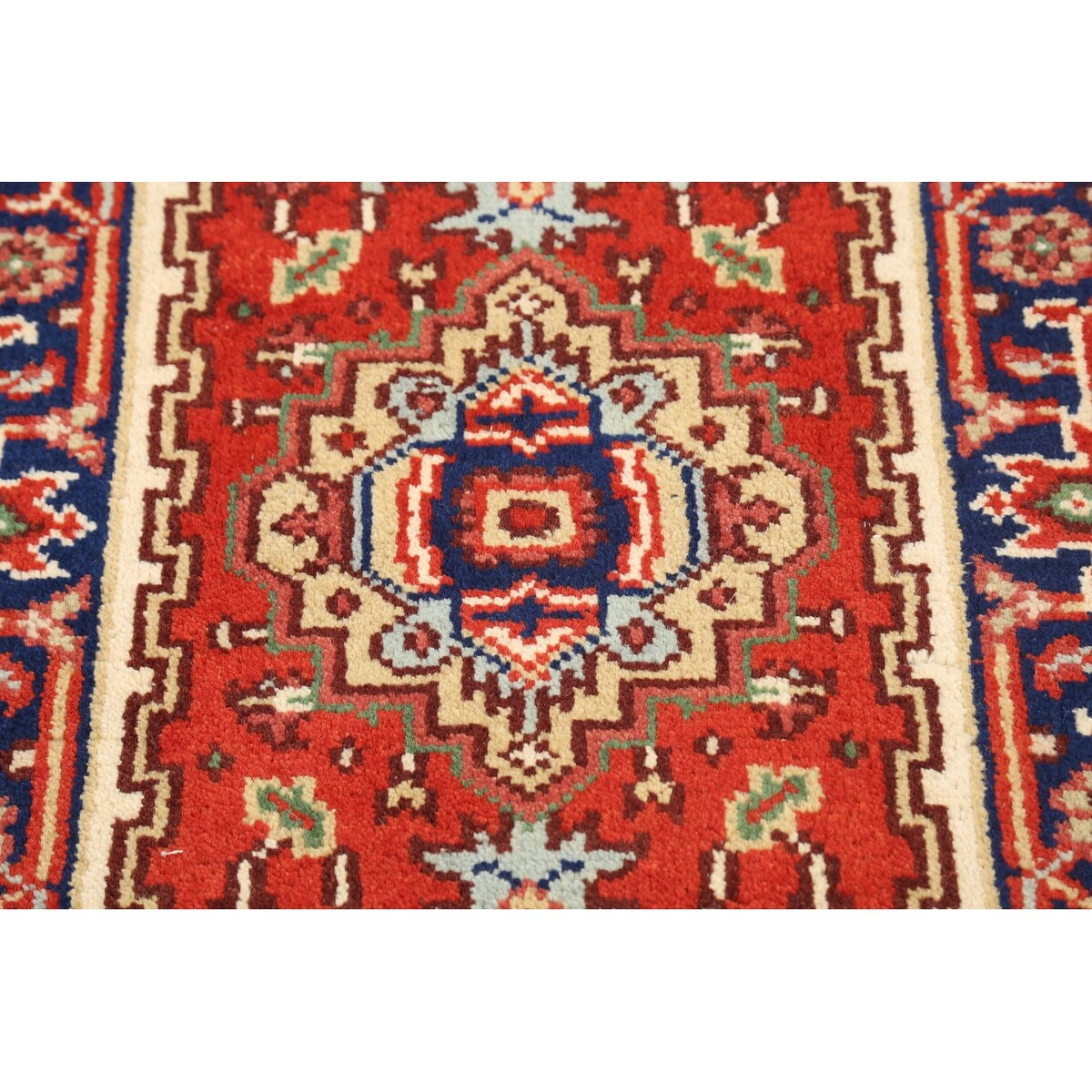 Geometric Oriental Heriz Traditional Area Rug Wool Handmade Carpet - 2'2" x 4'3"