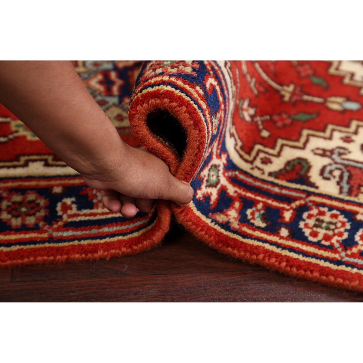 Geometric Oriental Heriz Traditional Area Rug Wool Handmade Carpet - 2'2" x 4'3"