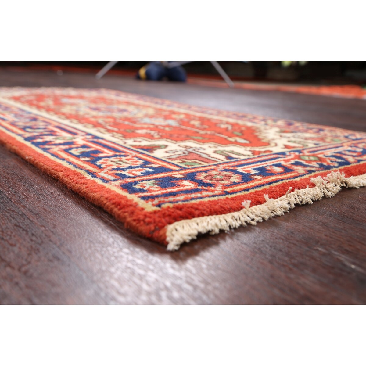 Geometric Oriental Heriz Traditional Area Rug Wool Handmade Carpet - 2'2" x 4'3"