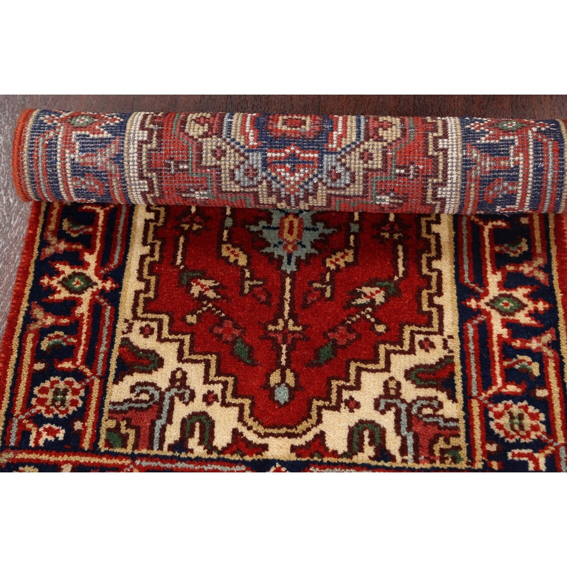 Geometric Oriental Heriz Traditional Area Rug Wool Handmade Carpet - 2'2" x 4'3"