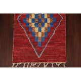 Geometric Oriental Tribal Moroccan Runner Rug Wool Hand-knotted Carpet - 2'8" x 12'3"