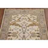 Geometric Oushak Oriental Runner Rug Handmade Wool Carpet - 2'7"x 7'11"
