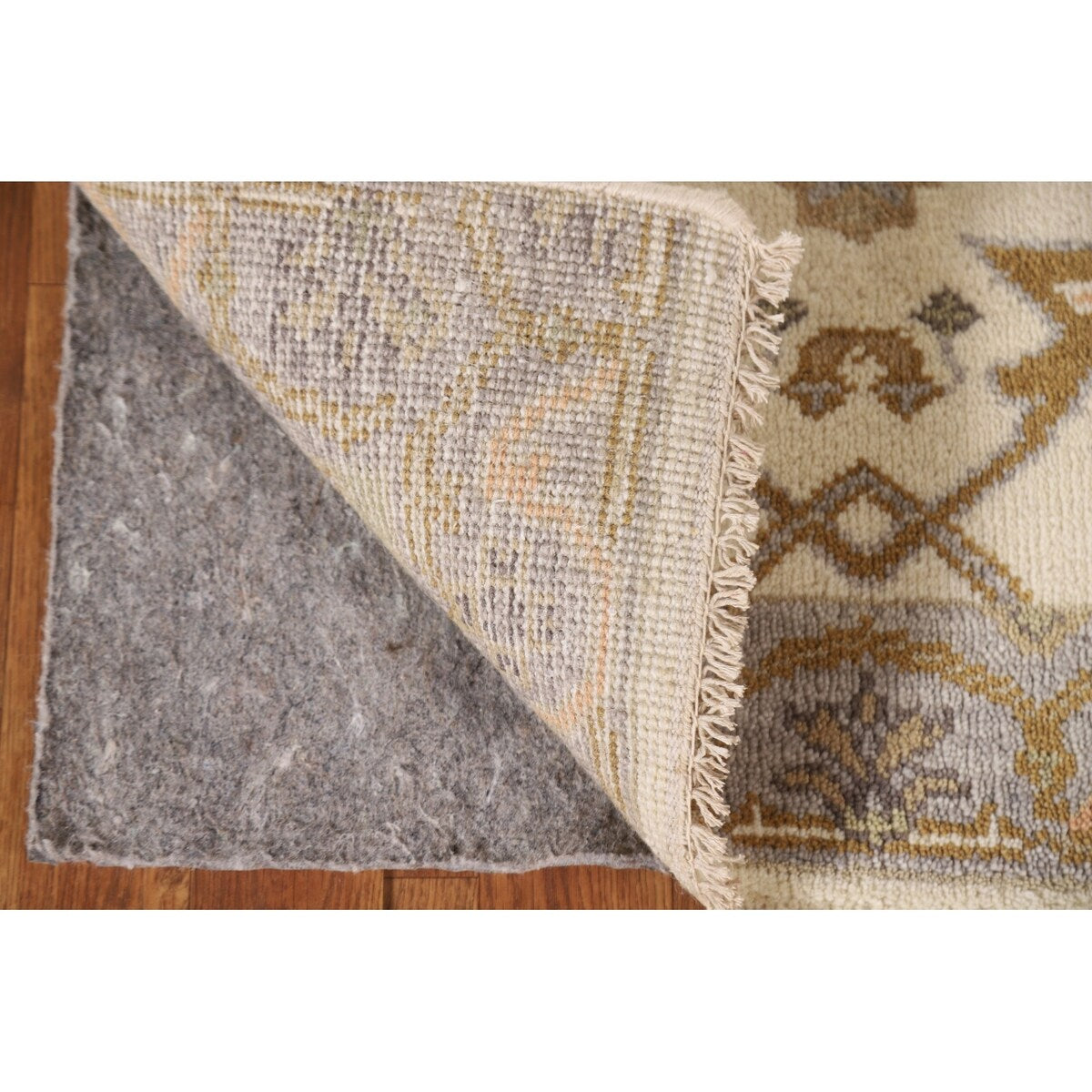 Geometric Oushak Oriental Runner Rug Handmade Wool Carpet - 2'7"x 7'11"