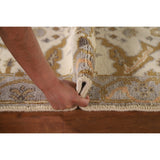 Geometric Oushak Oriental Runner Rug Handmade Wool Carpet - 2'7"x 7'11"