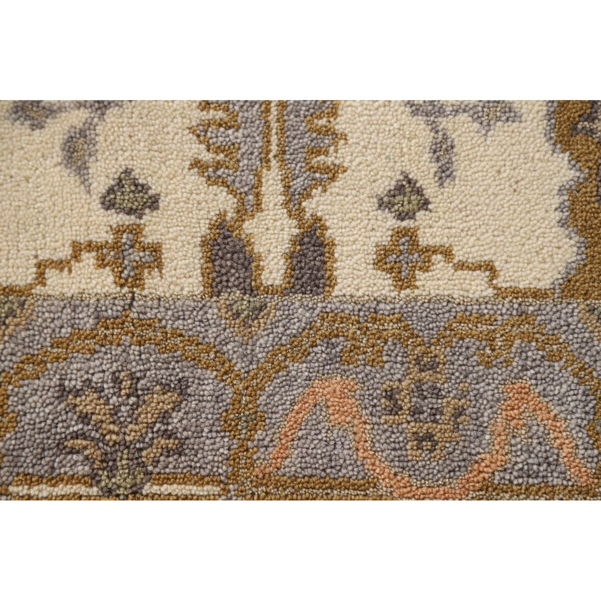 Geometric Oushak Oriental Runner Rug Handmade Wool Carpet - 2'7"x 7'11"