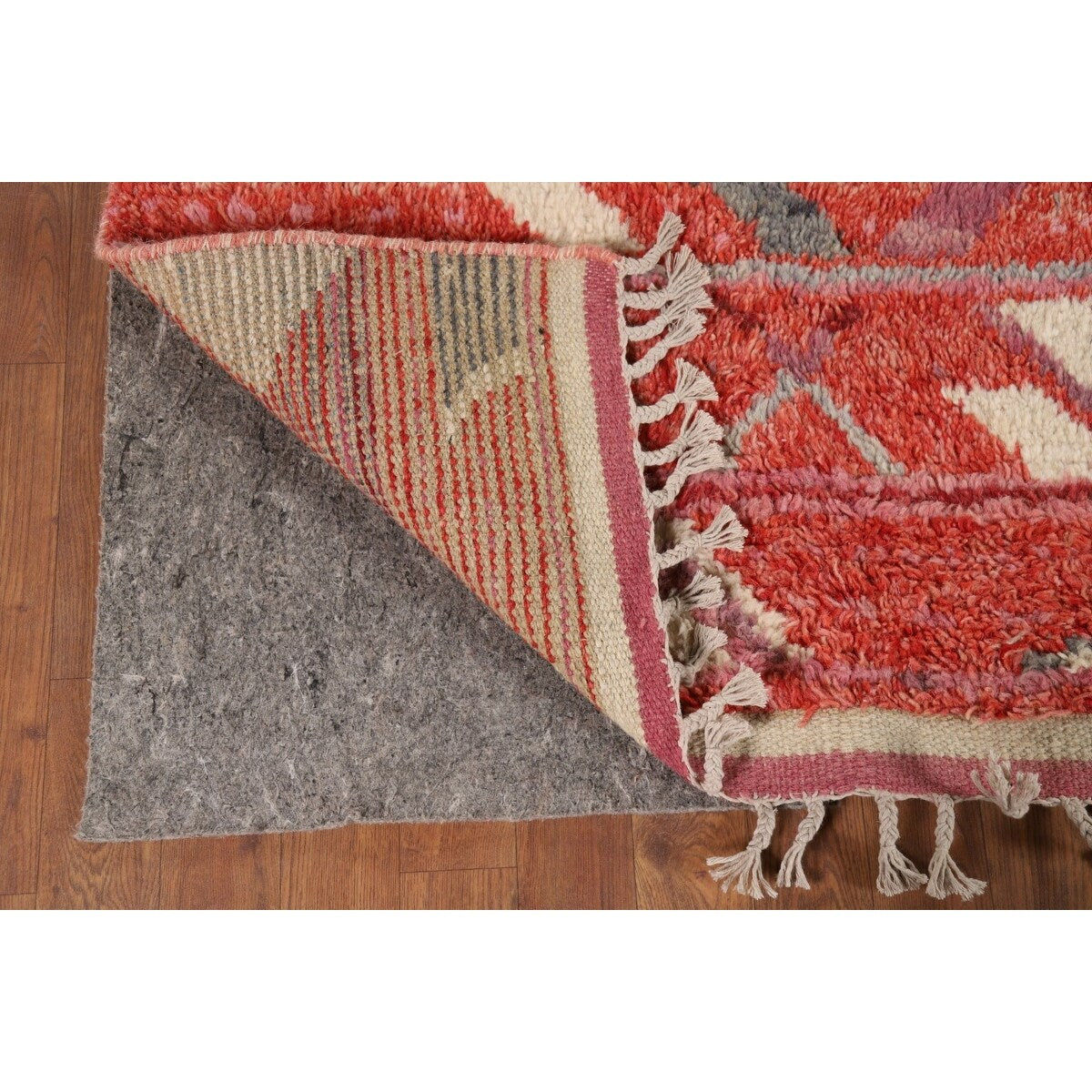 Geometric Plush Moroccan Area Rug Handmade Bedroom Wool Carpet - 7'10" x 10'9"