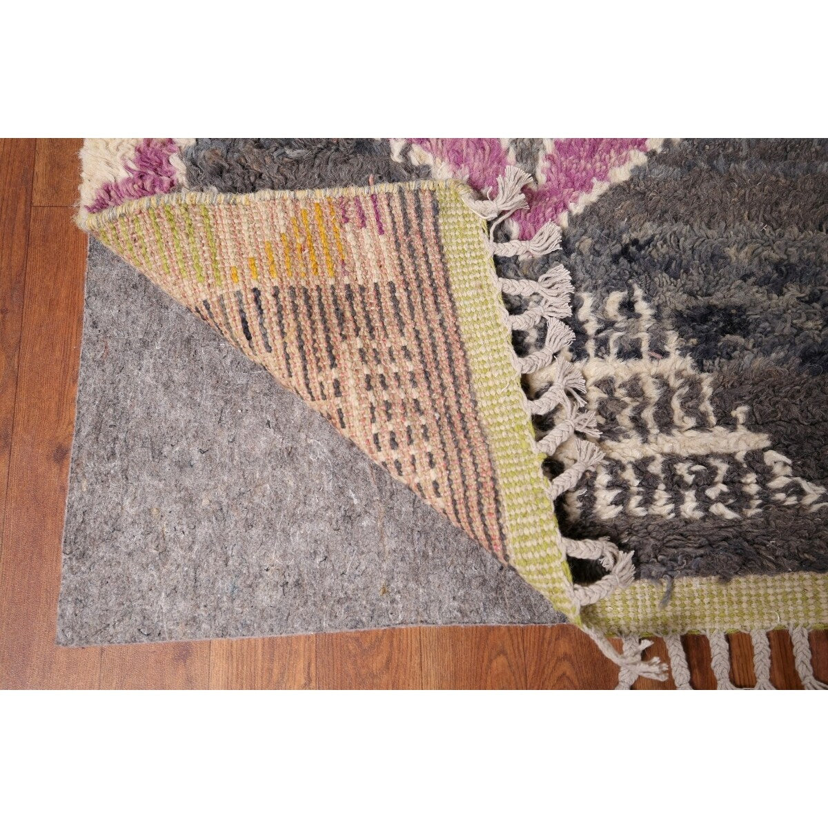 Geometric Plush Moroccan Oriental Area Rug Hand-Knotted Wool Carpet - 7'3" x 10'1"
