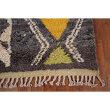 Geometric Plush Moroccan Oriental Area Rug Hand-Knotted Wool Carpet - 7'3" x 10'1"