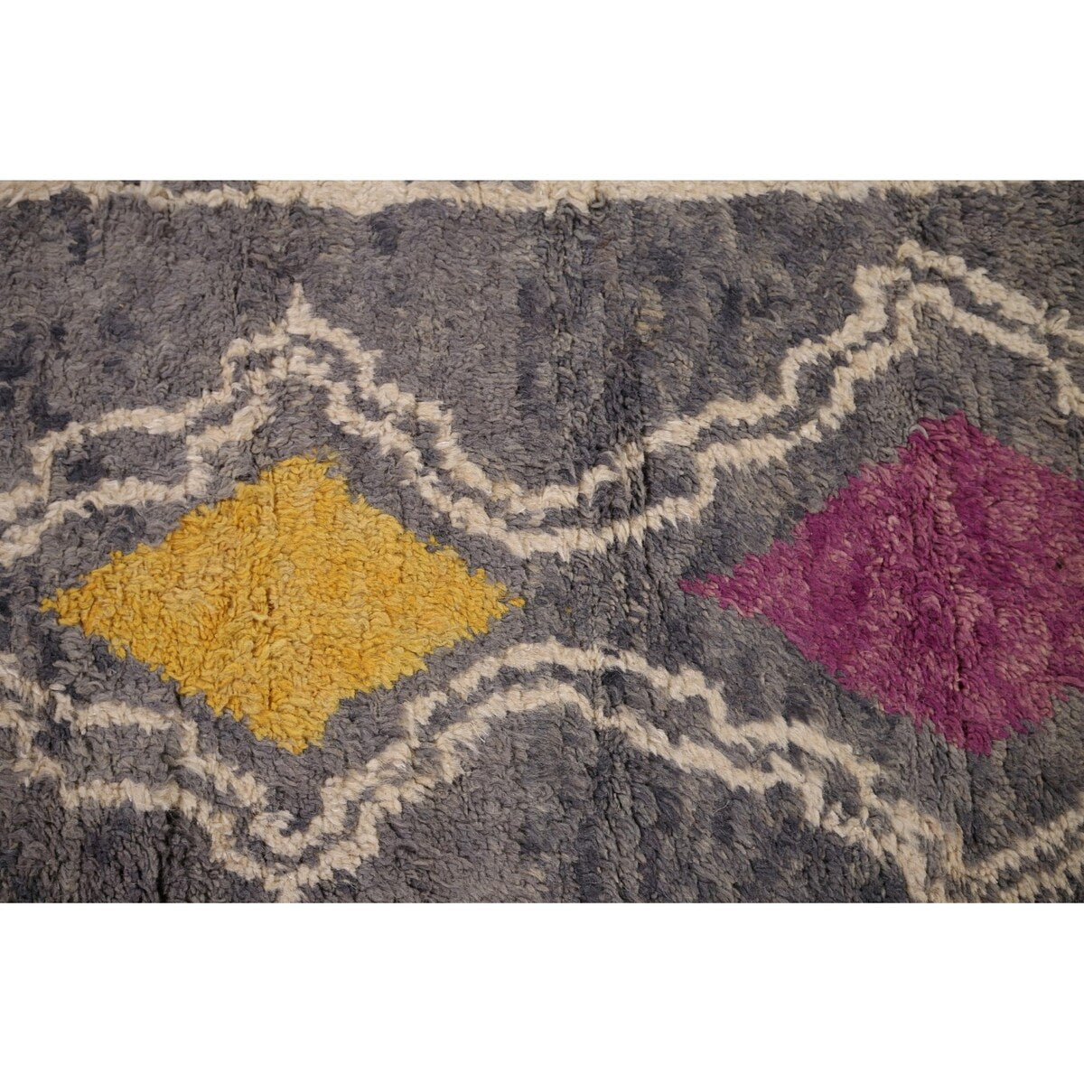 Geometric Plush Moroccan Oriental Area Rug Hand-Knotted Wool Carpet - 7'3" x 10'1"