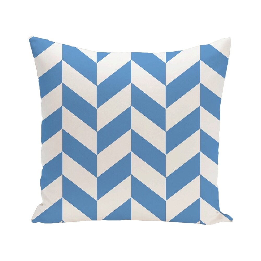 Geometric Print Blue/ Green/ Yellow/ Coral 28-inch x 28-inch Decorative Outdoor Floor Pillow