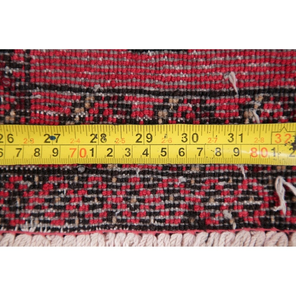 Geometric Red Balouch Oriental Wool Area Rug - 2' 1'' X 3' 1''
