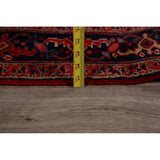 Geometric Red Heriz Persian Runner Rug Handmade Staircase Carpet - 4'2" x 12'4"