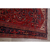 Geometric Red Heriz Persian Runner Rug Handmade Staircase Carpet - 4'2" x 12'4"