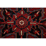 Geometric Red Heriz Persian Runner Rug Handmade Staircase Carpet - 4'2" x 12'4"