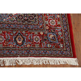 Geometric Red Tabriz Turkish Area Rug Traditional Machine Made Carpet - 6'4" x 9'7"