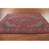 Geometric Red Tabriz Turkish Area Rug Traditional Machine Made Carpet - 6'4" x 9'7"