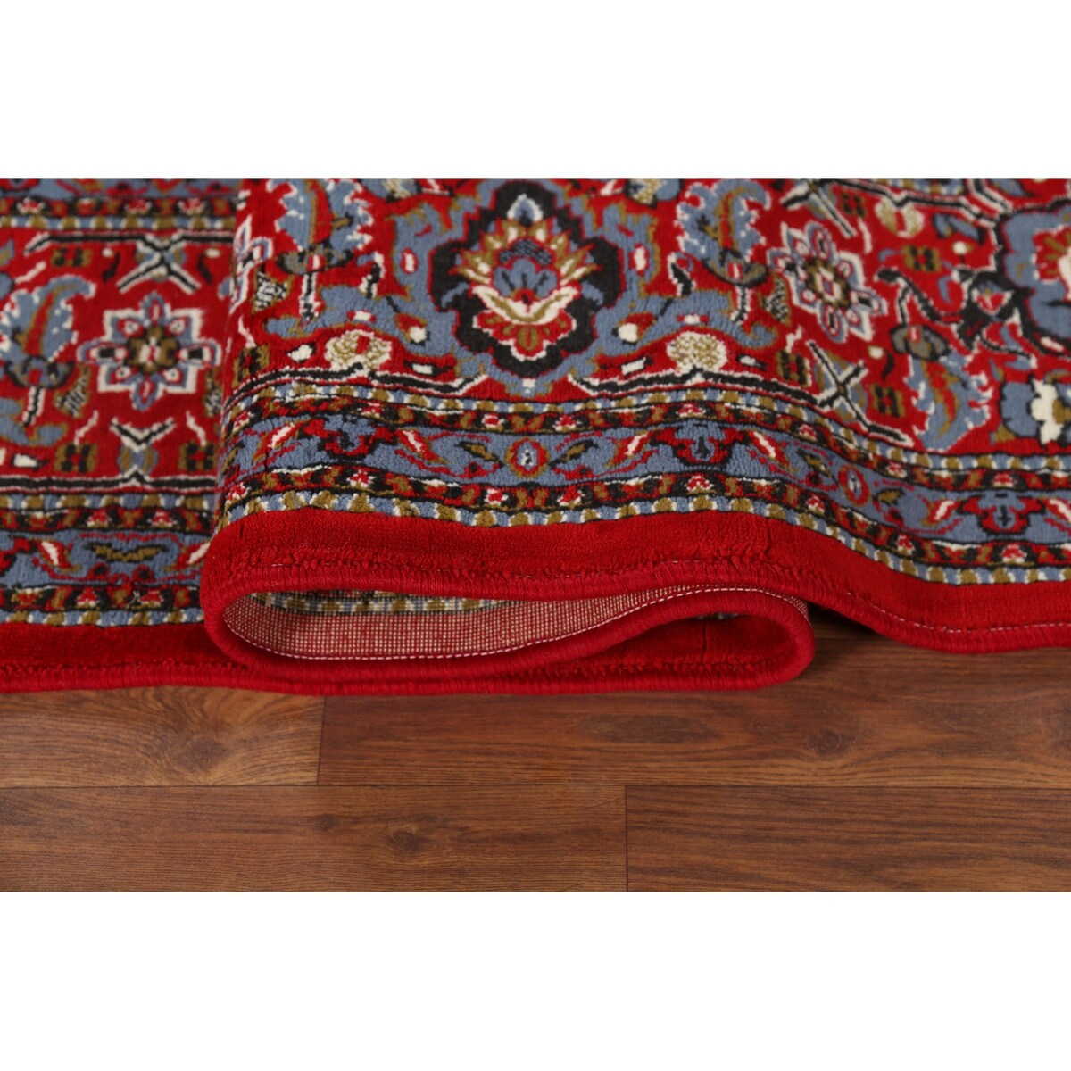 Geometric Red Tabriz Turkish Area Rug Traditional Machine Made Carpet - 6'4" x 9'7"