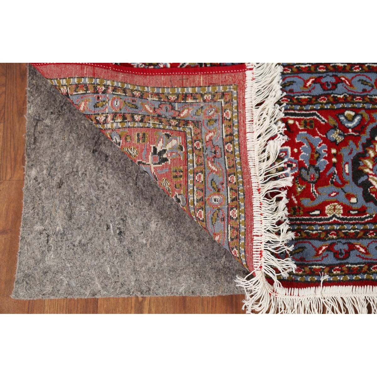 Geometric Red Tabriz Turkish Area Rug Traditional Machine Made Carpet - 6'4" x 9'7"