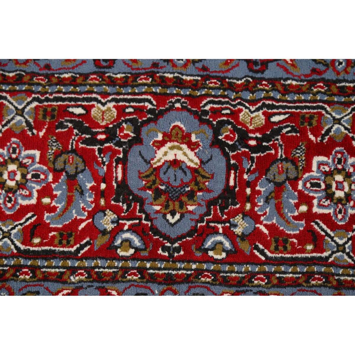 Geometric Red Tabriz Turkish Area Rug Traditional Machine Made Carpet - 6'4" x 9'7"