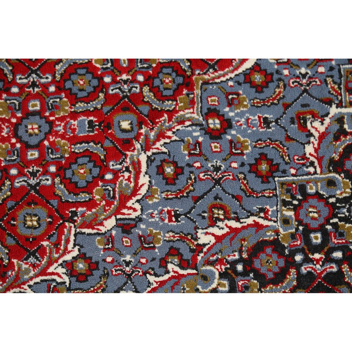 Geometric Red Tabriz Turkish Area Rug Traditional Machine Made Carpet - 6'4" x 9'7"