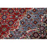 Geometric Red Tabriz Turkish Area Rug Traditional Machine Made Carpet - 6'4" x 9'7"