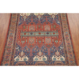 Geometric Sirjan Oriental Area Rug Hand-knotted Wool Carpet - 7'10" x 9'11"