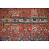 Geometric Sirjan Oriental Area Rug Hand-knotted Wool Carpet - 7'10" x 9'11"