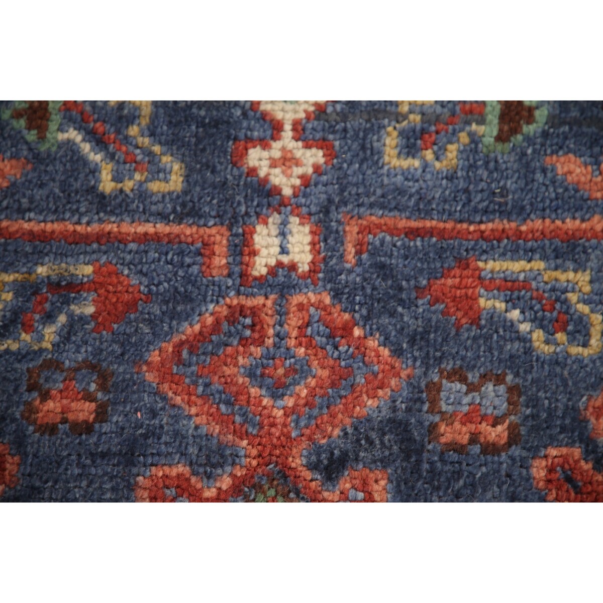 Geometric Sirjan Oriental Area Rug Hand-knotted Wool Carpet - 7'10" x 9'11"