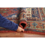 Geometric Sirjan Oriental Area Rug Hand-knotted Wool Carpet - 7'10" x 9'11"