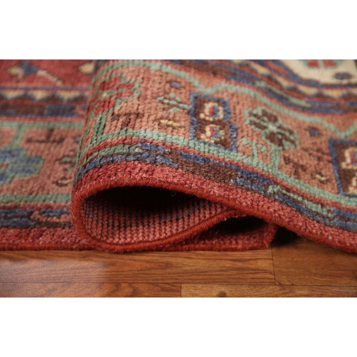 Geometric Sirjan Oriental Area Rug Hand-knotted Wool Carpet - 7'10" x 9'11"