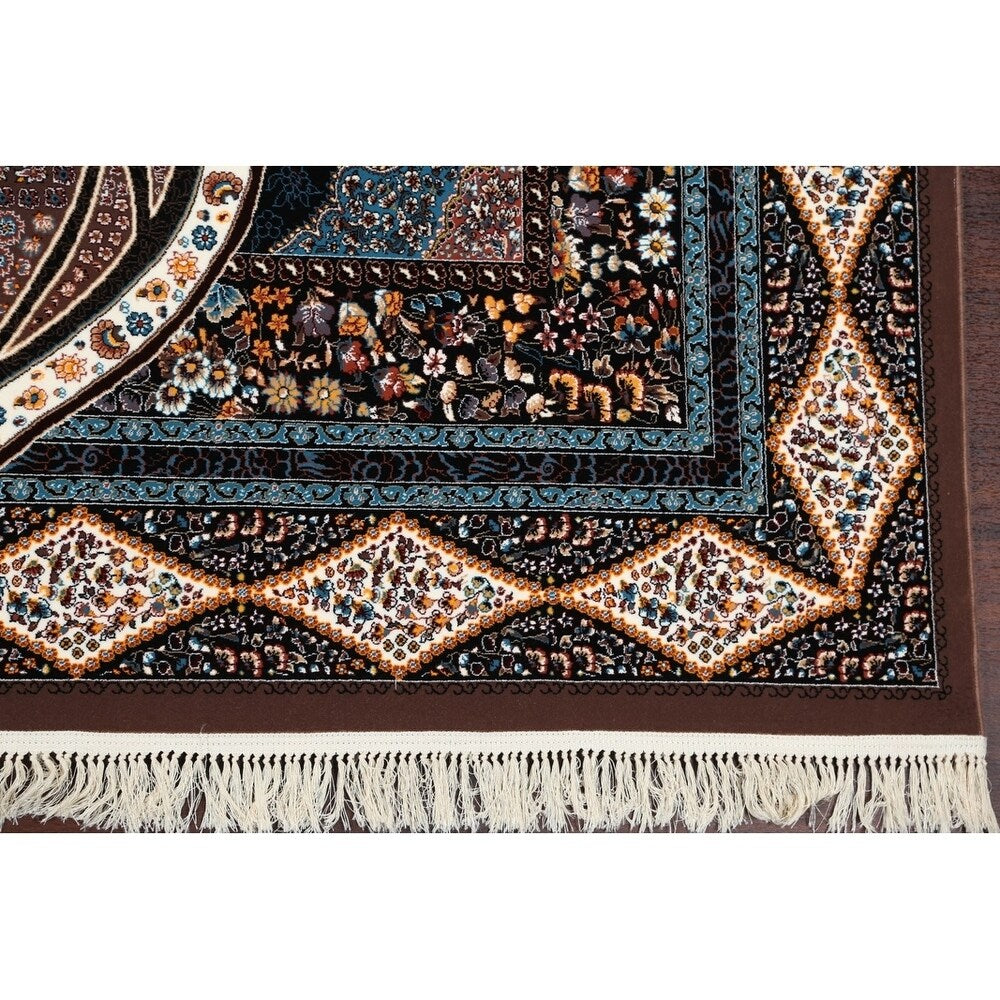 Oriental Tabriz Classical Qom Persian Oriental Area Rug - 11'7" x 8'1"